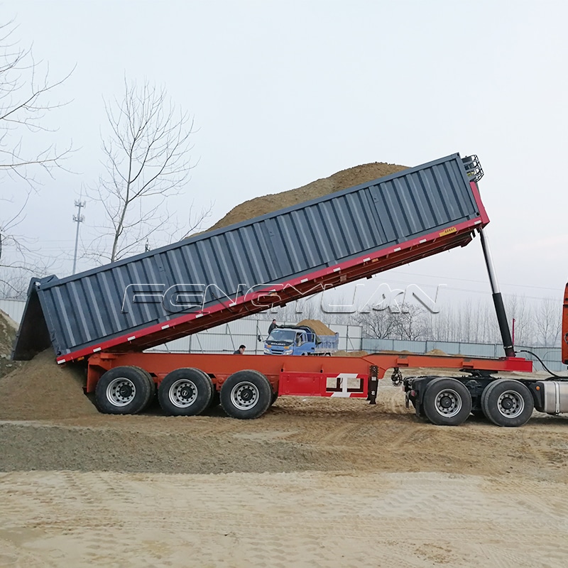 Tipper truck semi trailer for iron ore transportation
