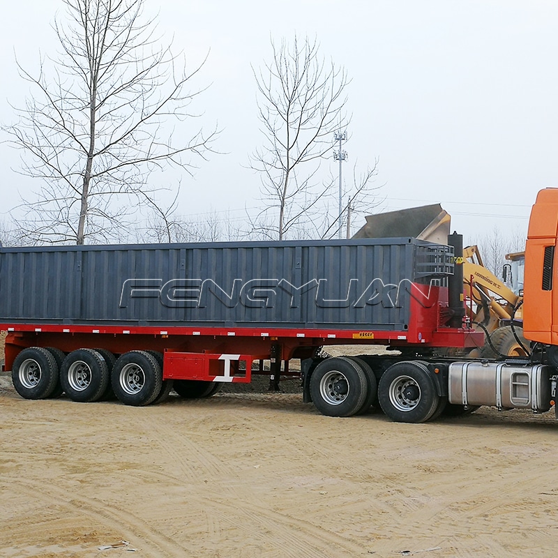 aggregate sand stone loading tipper trailer